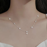 DINNA® Inlaid Zircon Four-leaf Flower Chain Necklace