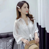 ILARIA® Sleeve Button Chiffon Shirt