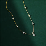 DINNA® Inlaid Zircon Four-leaf Flower Chain Necklace