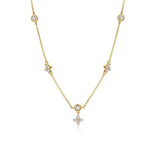 DINNA® Inlaid Zircon Four-leaf Flower Chain Necklace