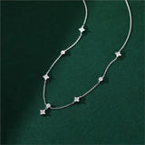 DINNA® Inlaid Zircon Four-leaf Flower Chain Necklace