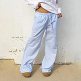 ALESSIA® Casual Striped Elastic Waist Pants