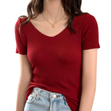 VIVIANA® Basic Summer V-neck Sweater